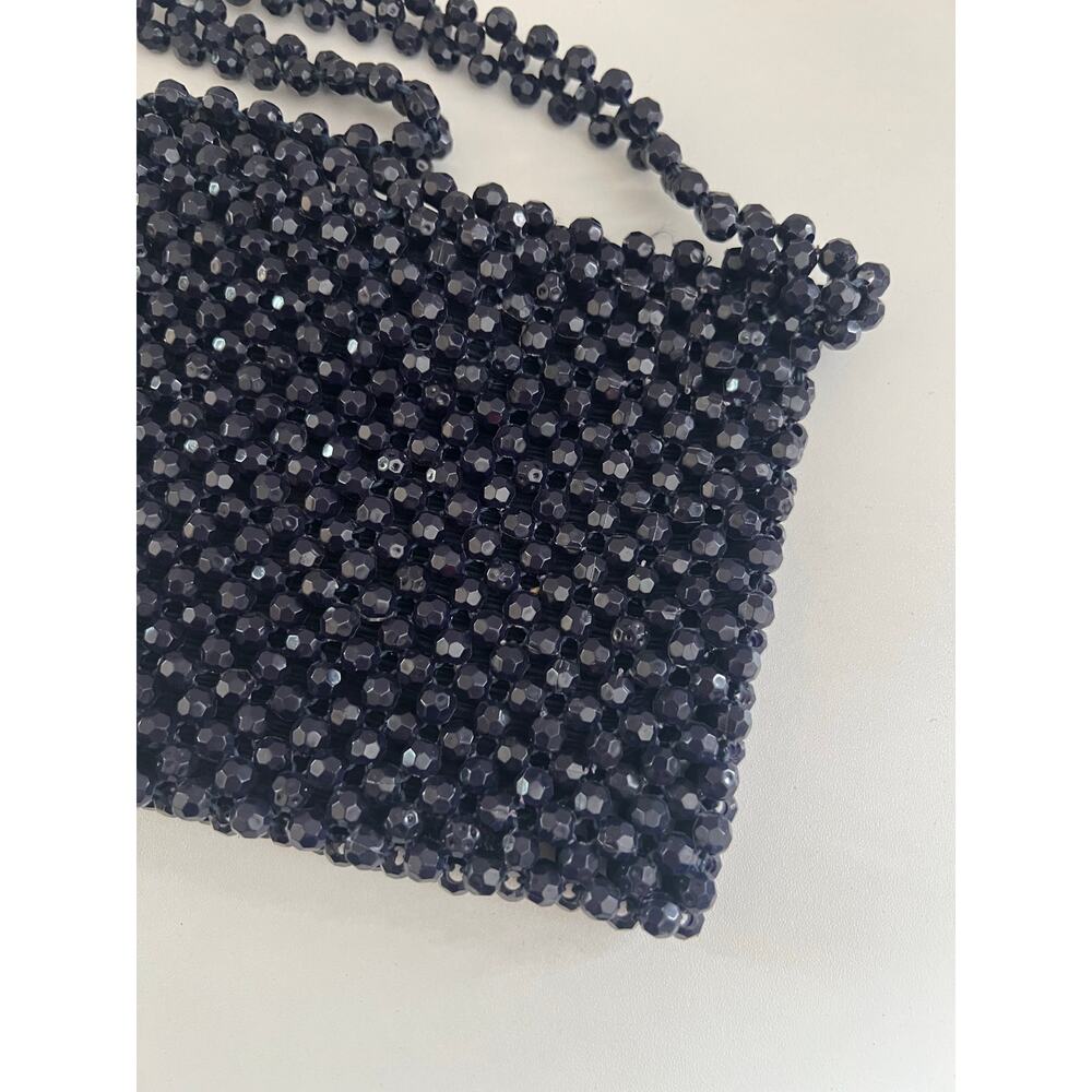 Vintage Beaded Handbag Blue Snap Closure JL - Picture 2 of 9
